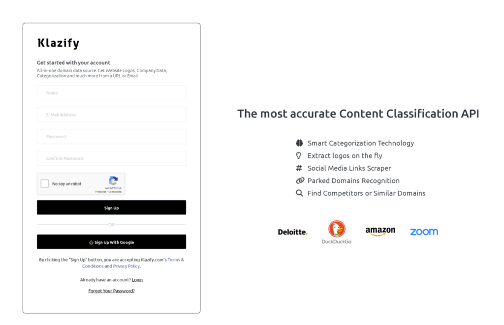 Domain Data API for Accurate Website Classification  